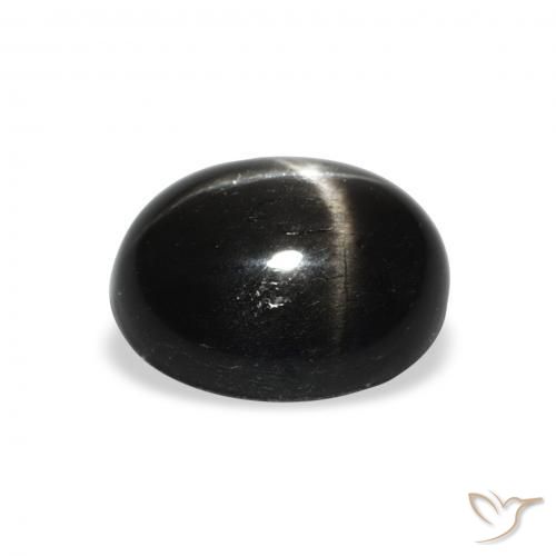 Diopsídio Estelar Preto Natural 4.62ct, oval, Opaco
