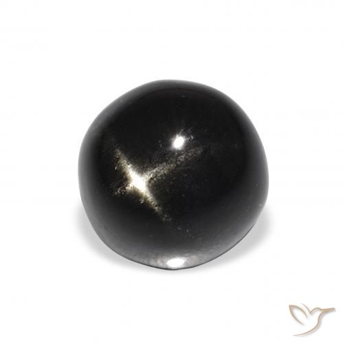 Diopsídio Estelar Preto Natural 3.48ct, Redondo, Opaco