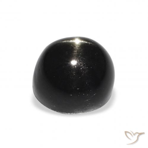 Diopsídio Estelar Preto Natural 3.48ct, Redondo, Opaco