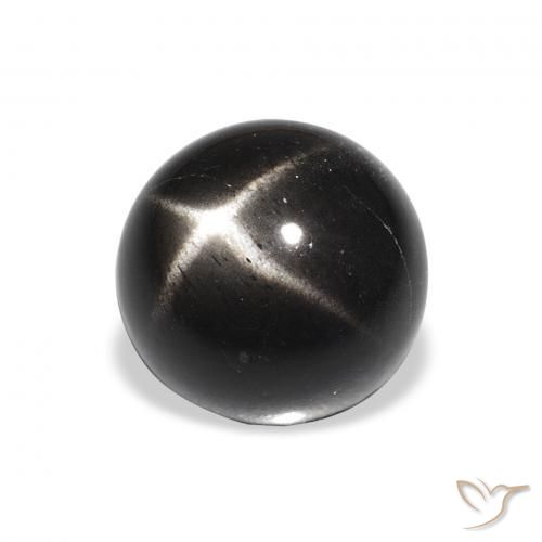 Diopsídio Estelar Preto Natural 4.14ct, Redondo, Opaco
