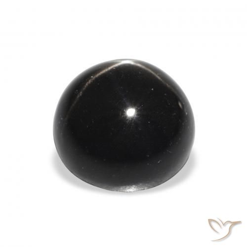 Diopsídio Estelar Preto Natural 4.14ct, Redondo, Opaco