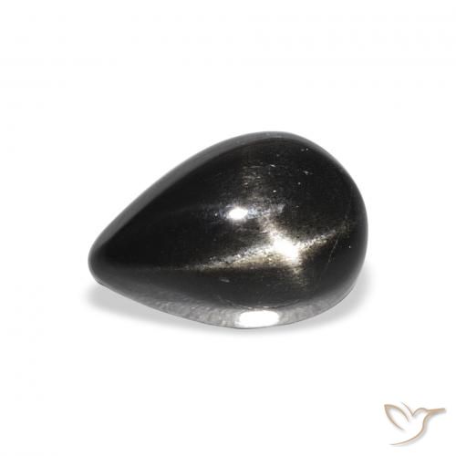 Diopsídio Estelar Preto Natural 2.44ct, Formato de pêra, Opaco