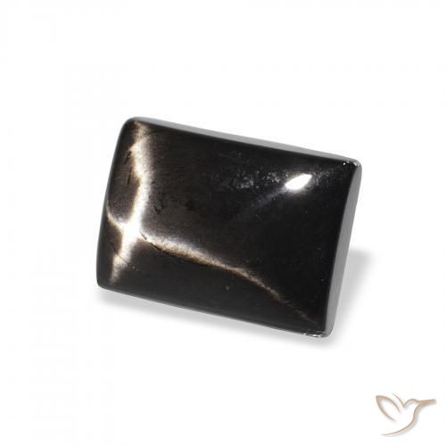 2.08ct Natural Preto Diopsídio Estelar, baguete, Opaco
