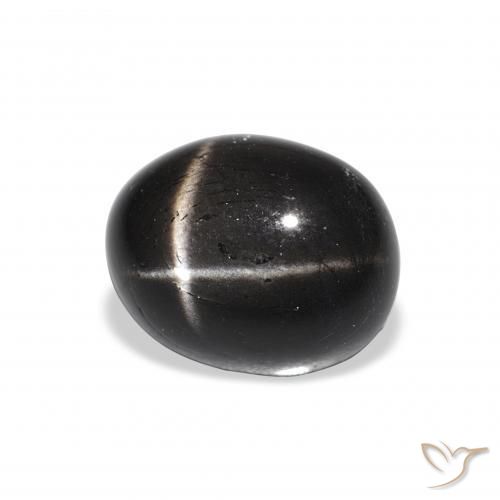 Diopsídio Estelar Preto Natural 4.81ct, oval, Opaco