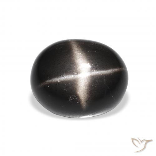 4.85ct Natural Preto Diopsídio Estelar, oval, Opaco
