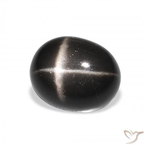 Diopsídio Estelar Preto Natural 4.85ct, oval, Opaco