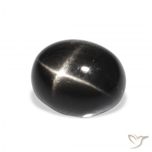 Diopsídio Estelar Preto Natural 4.94ct, oval, Opaco