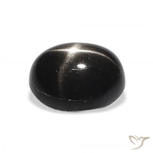 Diopsídio Estelar Preto Natural 4.94ct, oval, Opaco