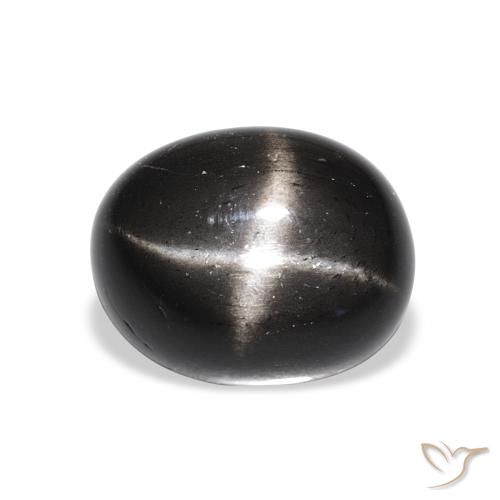 5.05ct Natural Preto Diopsídio Estelar, oval, Opaco