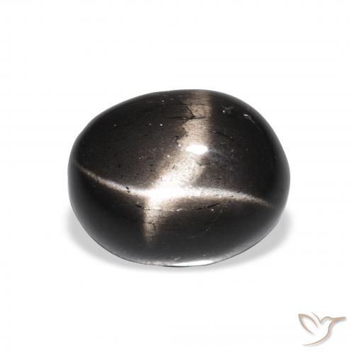 4.44ct Natural Preto Diopsídio Estelar, oval, Opaco