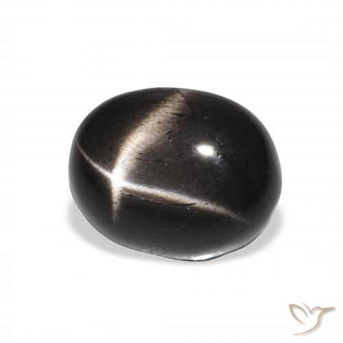 Diopsídio Estelar Preto Natural 4.44ct, oval, Opaco