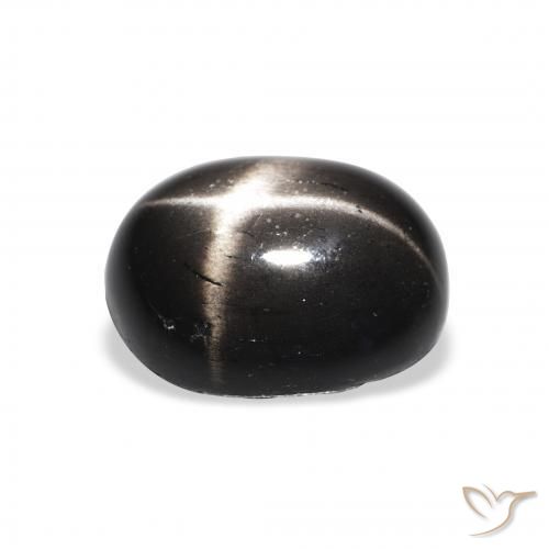 Diopsídio Estelar Preto Natural 4.44ct, oval, Opaco