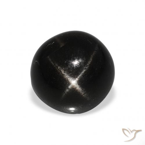 2.74ct Natural Preto Diopsídio Estelar, Redondo, Opaco