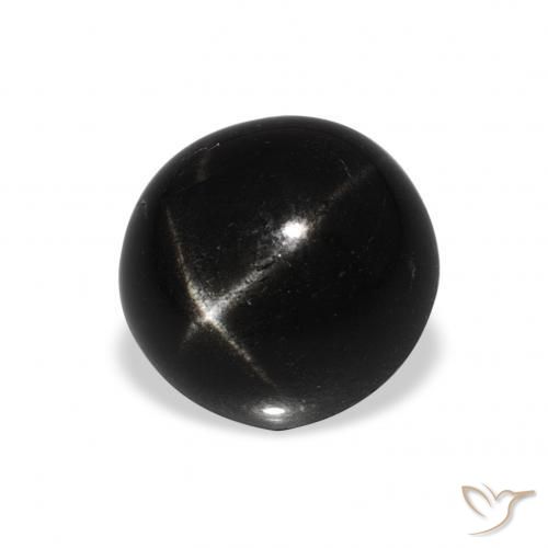 Diopsídio Estelar Preto Natural 2.74ct, Redondo, Opaco
