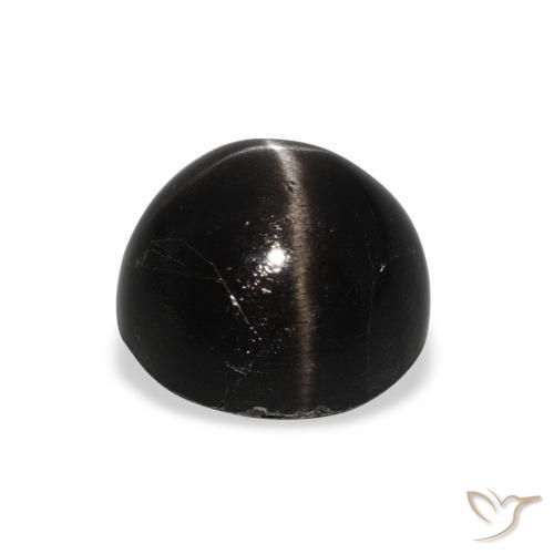 Diopsídio Estelar Preto Natural 4.50ct, Redondo, Opaco