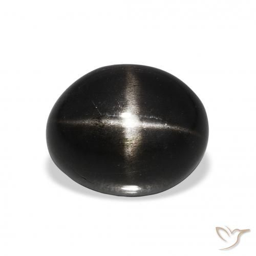 5.45ct Natural Preto Diopsídio Estelar, oval, Opaco