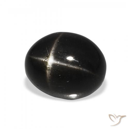 Diopsídio Estelar Preto Natural 5.45ct, oval, Opaco