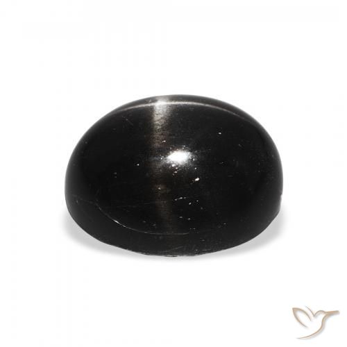 Diopsídio Estelar Preto Natural 5.45ct, oval, Opaco