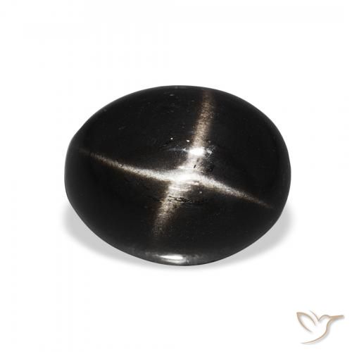 4.05ct Natural Preto Diopsídio Estelar, oval, Opaco