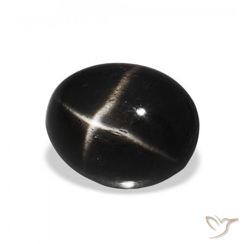 Diopsídio Estelar Preto Natural 4.05ct, oval, Opaco