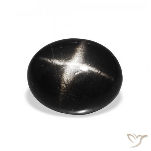 4.63ct Natural Preto Diopsídio Estelar, oval, Opaco