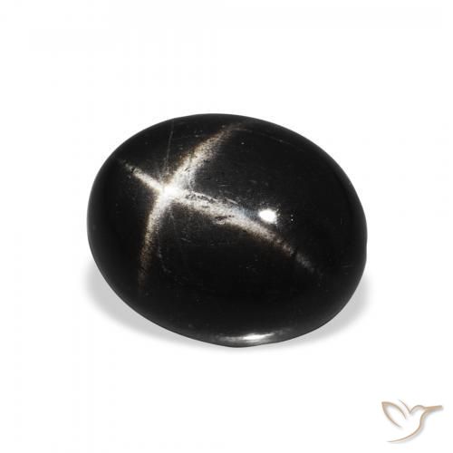 Diopsídio Estelar Preto Natural 4.63ct, oval, Opaco