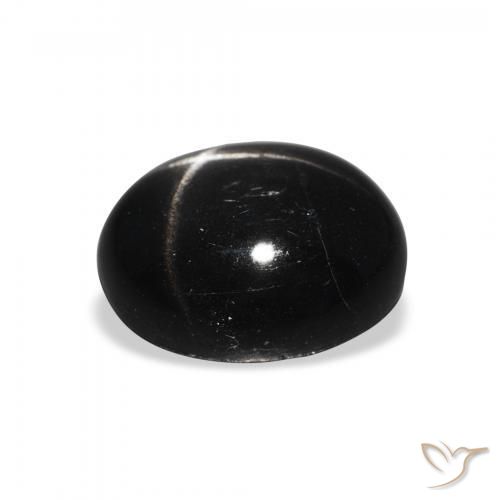 Diopsídio Estelar Preto Natural 4.63ct, oval, Opaco