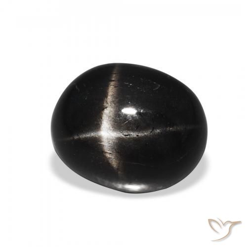 Diopsídio Estelar Preto Natural 4.61ct, oval, Opaco