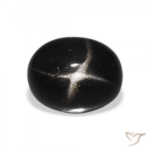5.70ct Natural Preto Diopsídio Estelar, oval, Opaco