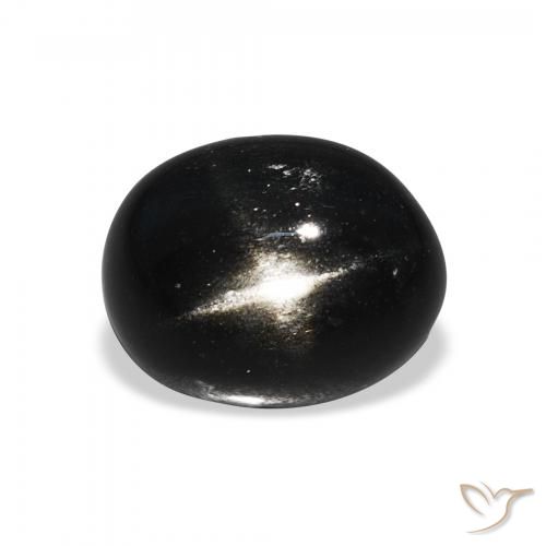 4.36ct Natural Preto Diopsídio Estelar, oval, Opaco