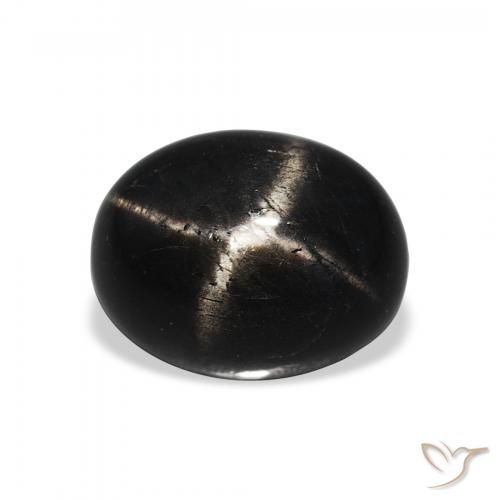 5.11ct Natural Preto Diopsídio Estelar, oval, Opaco