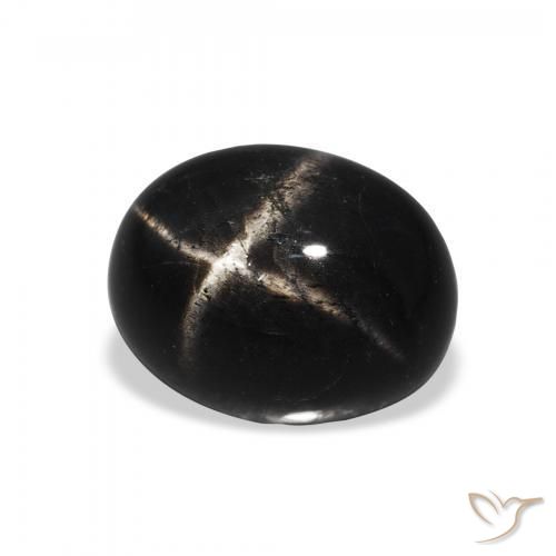 Diopsídio Estelar Preto Natural 5.11ct, oval, Opaco