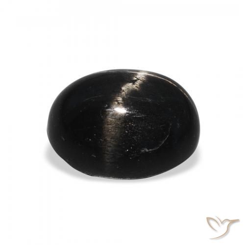Diopsídio Estelar Preto Natural 5.11ct, oval, Opaco