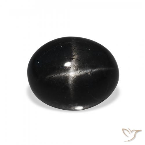 4.42ct Natural Preto Diopsídio Estelar, oval, Opaco
