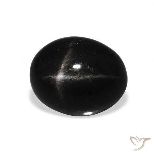 Diopsídio Estelar Preto Natural 4.42ct, oval, Opaco