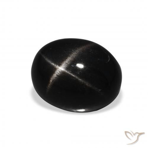 Diopsídio Estelar Preto Natural 5.32ct, oval, Opaco