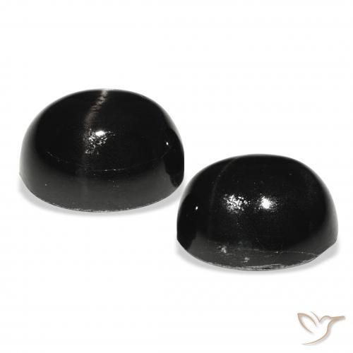 Pedras preciosas de Diopsídio Estelar Preto natural de 12.09 ct, oval, Opaco