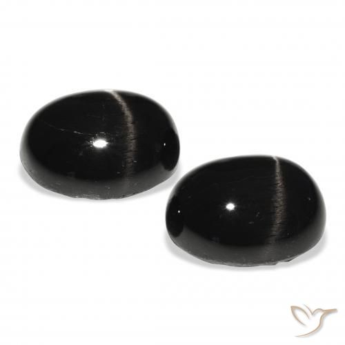Pedras preciosas de Diopsídio Estelar Preto natural de 9.78 ct, oval, Opaco