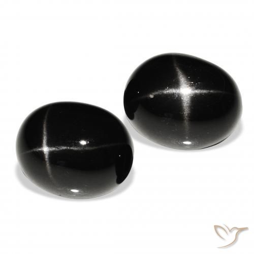 Pedras preciosas de Diopsídio Estelar Preto natural de 13.24 ct, oval, Opaco