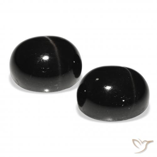 Pedras preciosas de Diopsídio Estelar Preto natural de 13.24 ct, oval, Opaco