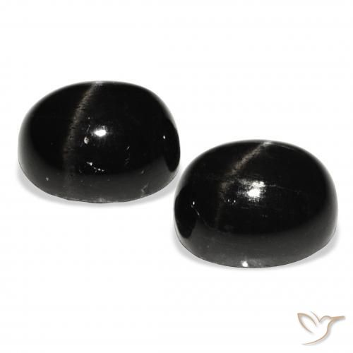 Pedras preciosas de Diopsídio Estelar Preto natural de 12.24 ct, oval, Opaco