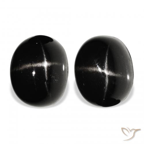 12.53ctw Natural Preto Diopsídio Estelar, oval, Opaco