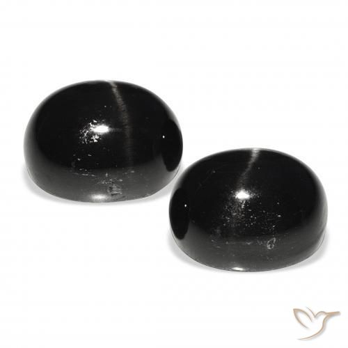 Pedras preciosas de Diopsídio Estelar Preto natural de 12.53 ct, oval, Opaco