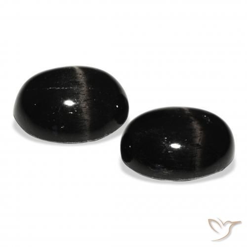 Pedras preciosas de Diopsídio Estelar Preto natural de 8.47 ct, oval, Opaco