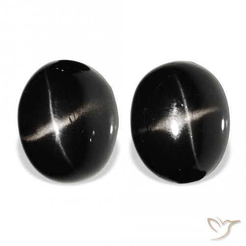 8.10ctw Natural Preto Diopsídio Estelar, oval, Opaco