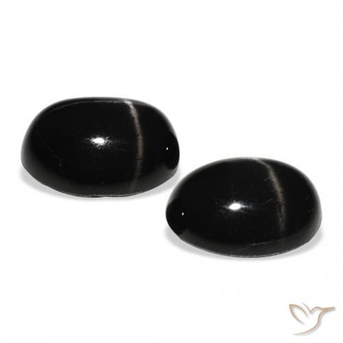 Pedras preciosas de Diopsídio Estelar Preto natural de 8.10 ct, oval, Opaco