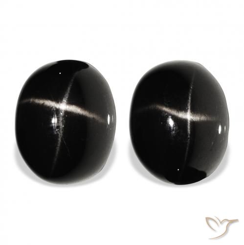 10.09ctw Natural Preto Diopsídio Estelar, oval, Opaco