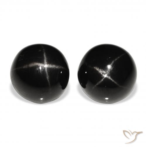 6.77ctw Natural Preto Diopsídio Estelar, Redondo, Opaco