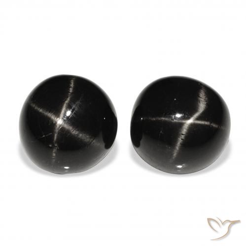 5.87ctw Natural Preto Diopsídio Estelar, Redondo, Opaco