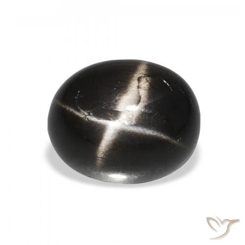 4.25ct Natural Preto Diopsídio Estelar, oval, Opaco